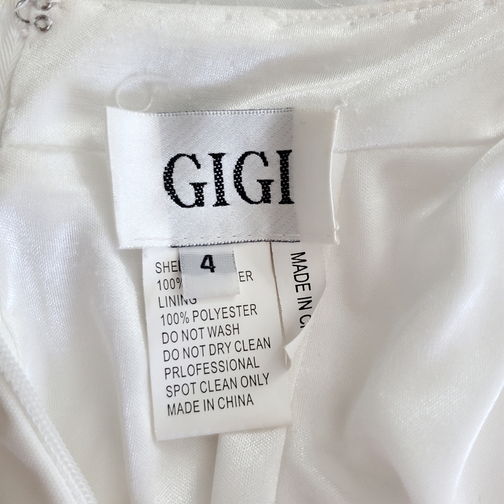 GIGI 2 Piece Le Femme Ivory With Rose Gold Sequins Prom Dress Womens Size 4 - Picture 11 of 16